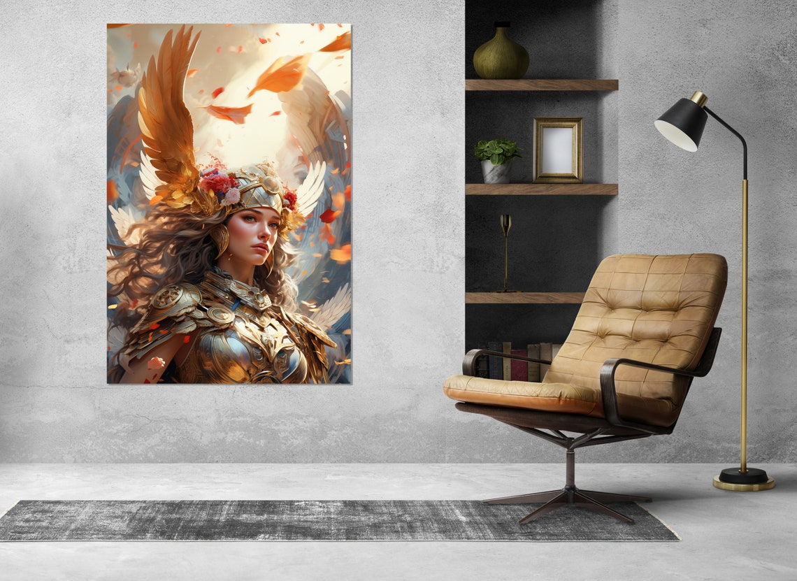 Athena Goddess Of Wisdom Winged Helmet Warrior Mythology Art Poster - Image 4