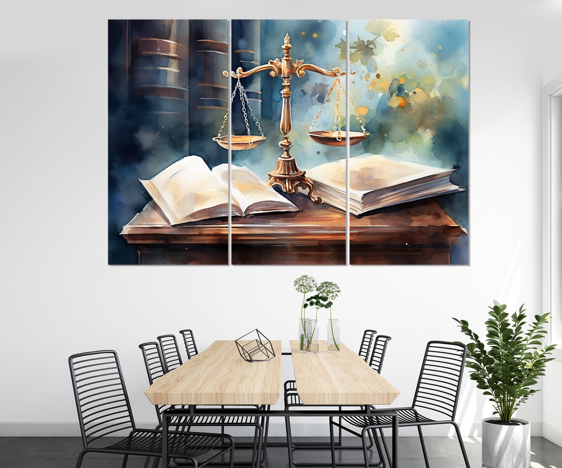 Justice Vintage-Style Oil Painting Print, Office Decor - Image 3