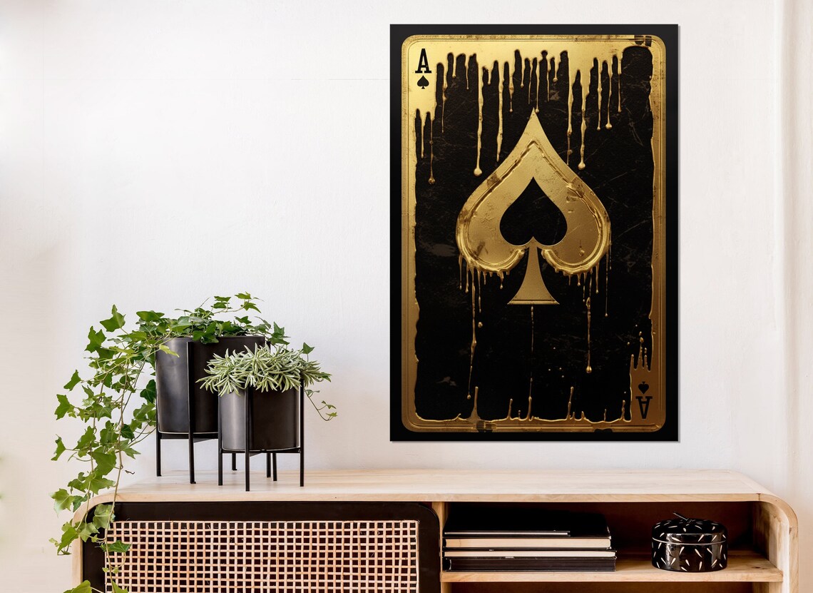Ace Of Spades Poker Art Print, Card Player Gift