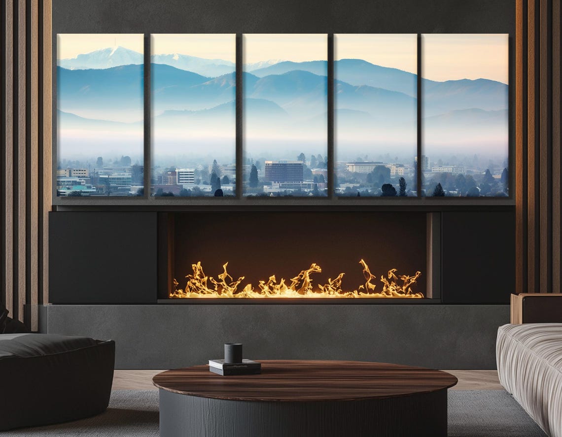 Misty San Jose Dawn With Layered Mountains Behind The City Poster - Image 4