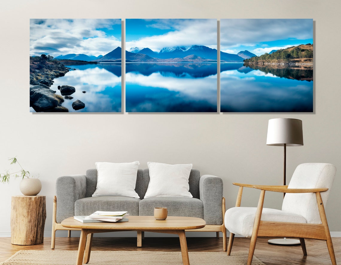 Tasmania Mountain Lake Mirror Reflection Panoramic Nature Poster - Image 4