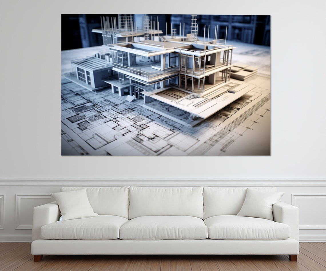 Architect Gift Modern Art Print - Image 4