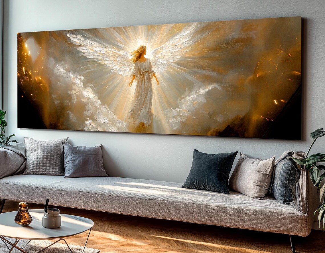 Abstract Angel Painting, Religious Bedroom Art Print - Image 3