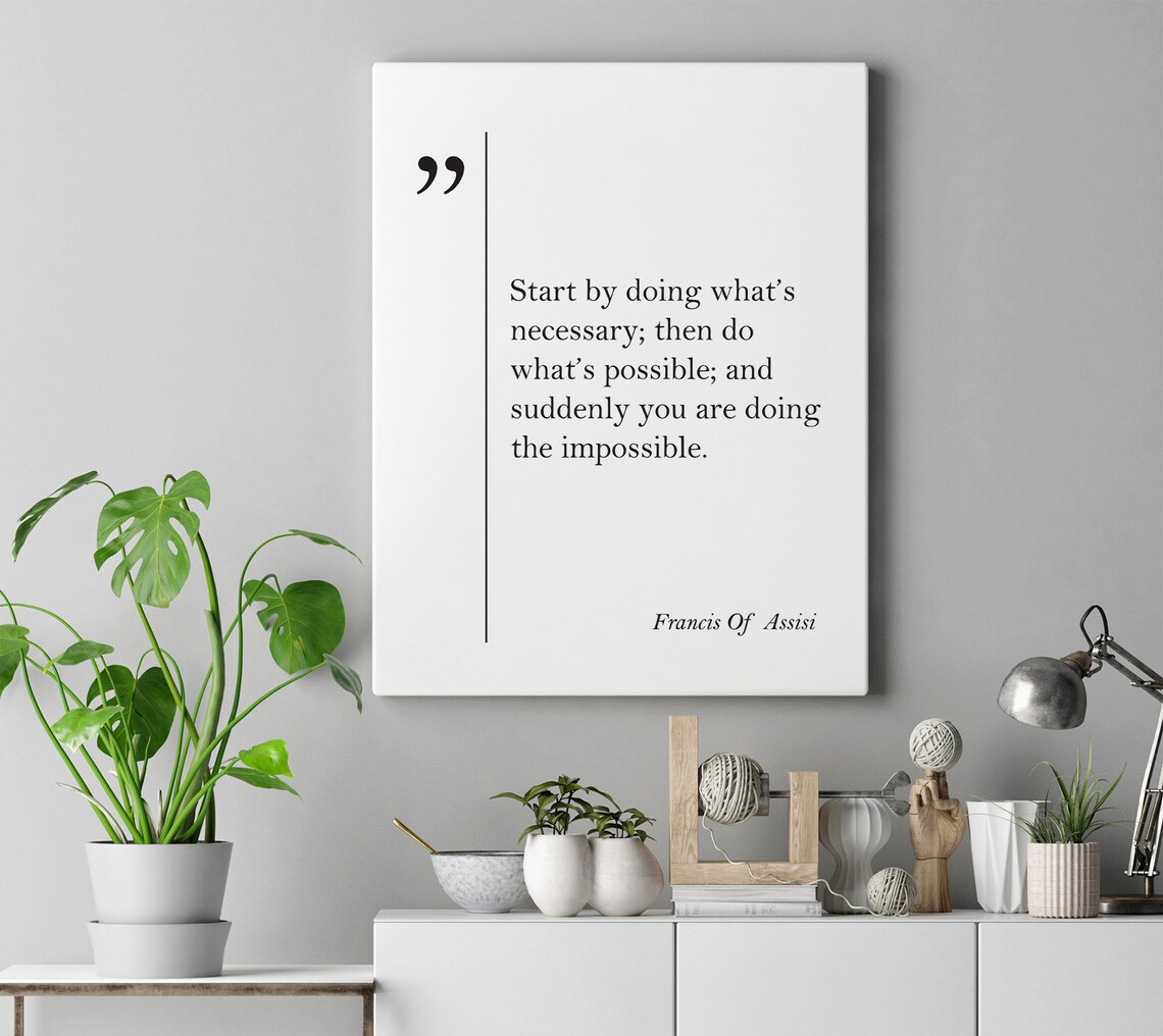 Francis Of Assisi Quote Start By Doing Necessary Minimalist Print - Image 4