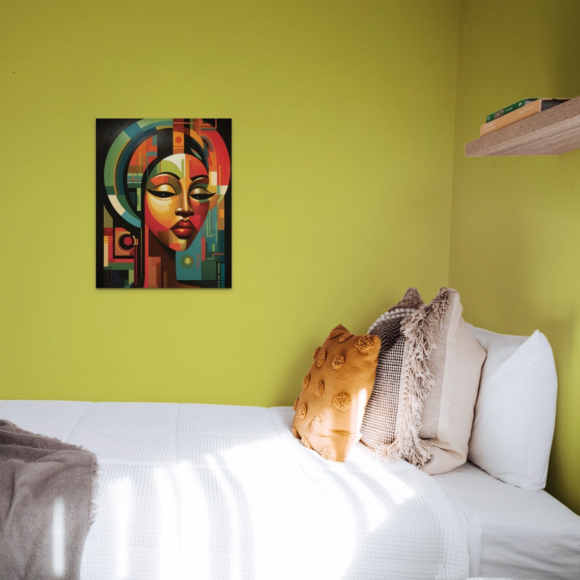 Modern Wall Art Prints Geometric Cubist Style Art Stretched Modern Home Wall Hanging Office Decor Trendy Art - Image 3
