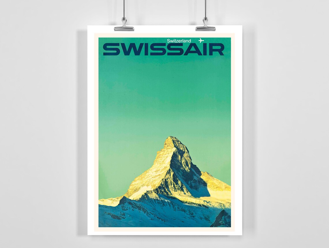 Switzerland Vintage Travel Poster, European Poster Print