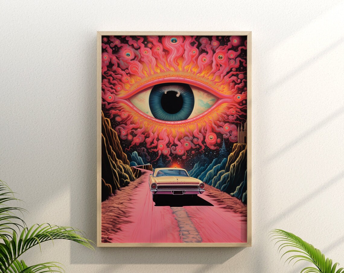 Mind Opening Trip V3 Psychedelic Retro Art Print