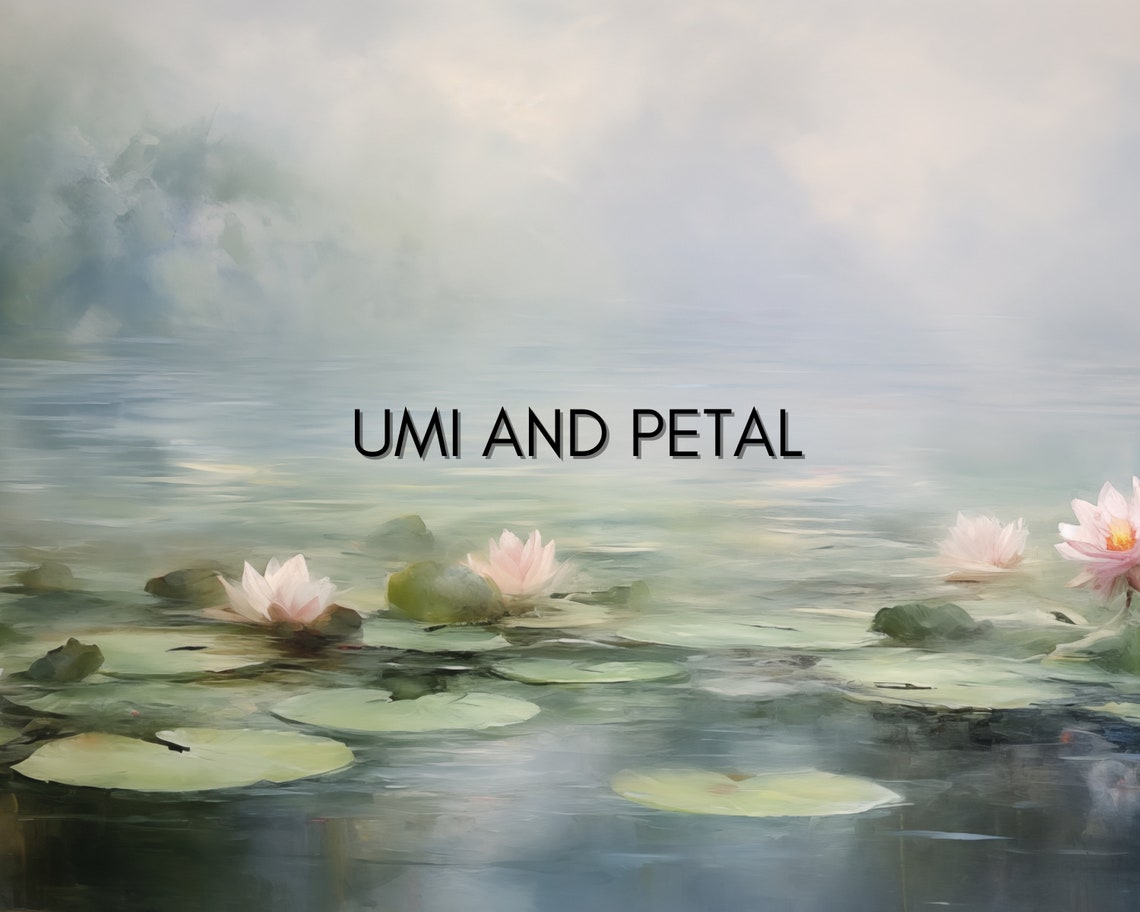Pink Water Lilies Misty Pond Impressionist Floral Oil Painting Poster - Image 2