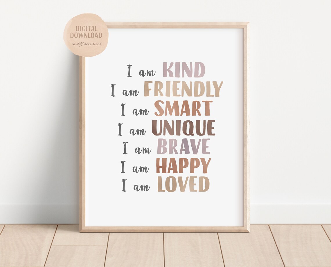Daily Affirmations Montessori Educational Poster Art Print - Image 2