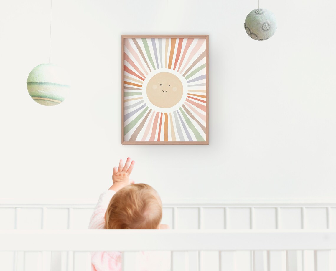 Nursery Sun Boho Sun Art Print, Playroom Decor - Image 2