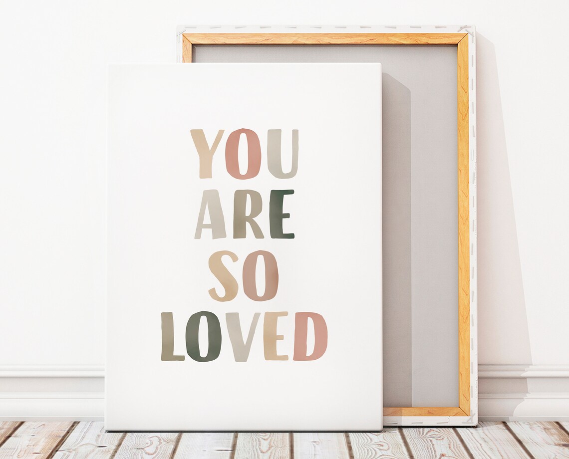 You Are So Loved Neutral Playroom Sign, Boho Print - Image 2