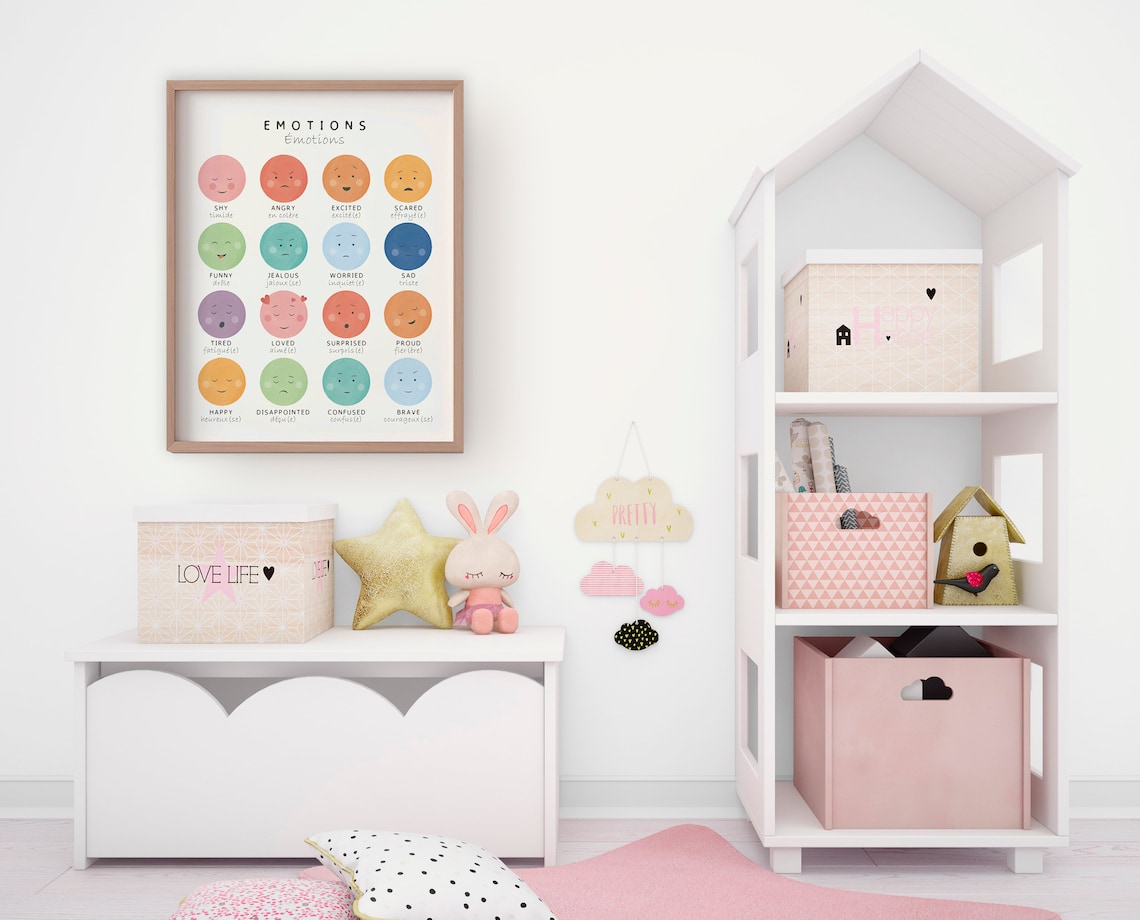 Bilingual French Educational Poster, Playroom Learning - Image 3