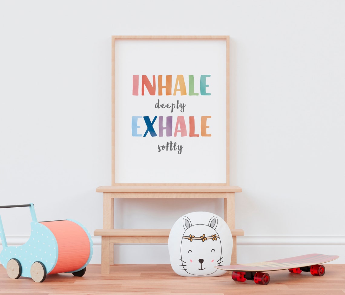 Inhale Deeply Exhale Softly Rainbow Calm Corner Therapy Poster - Image 3