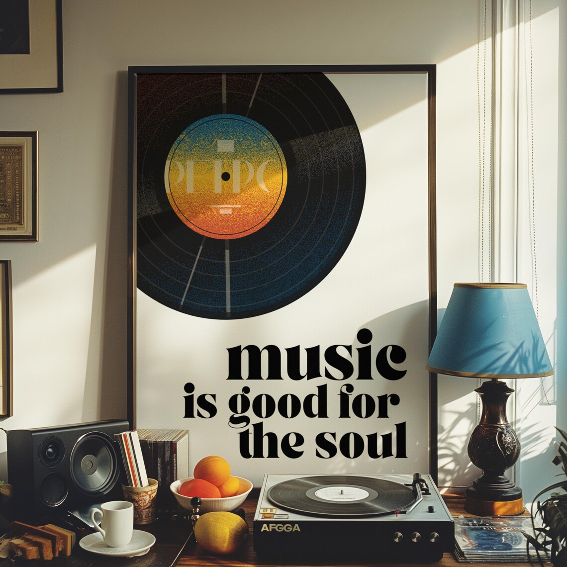 Music Is Good For The Soul, Retro Vinyl Record - Image 3