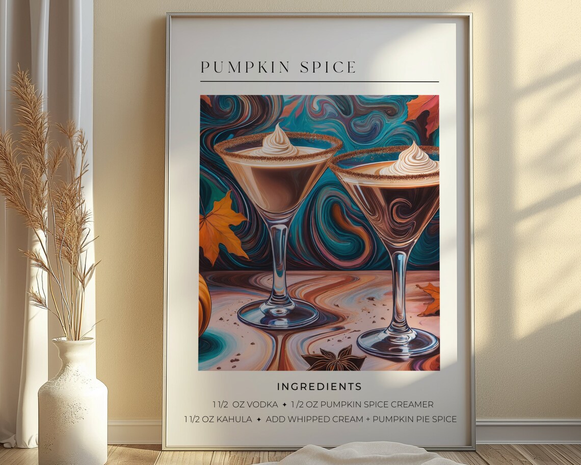 Pumpkin Spice Cocktail, Autumn Trendy Poster - Image 4