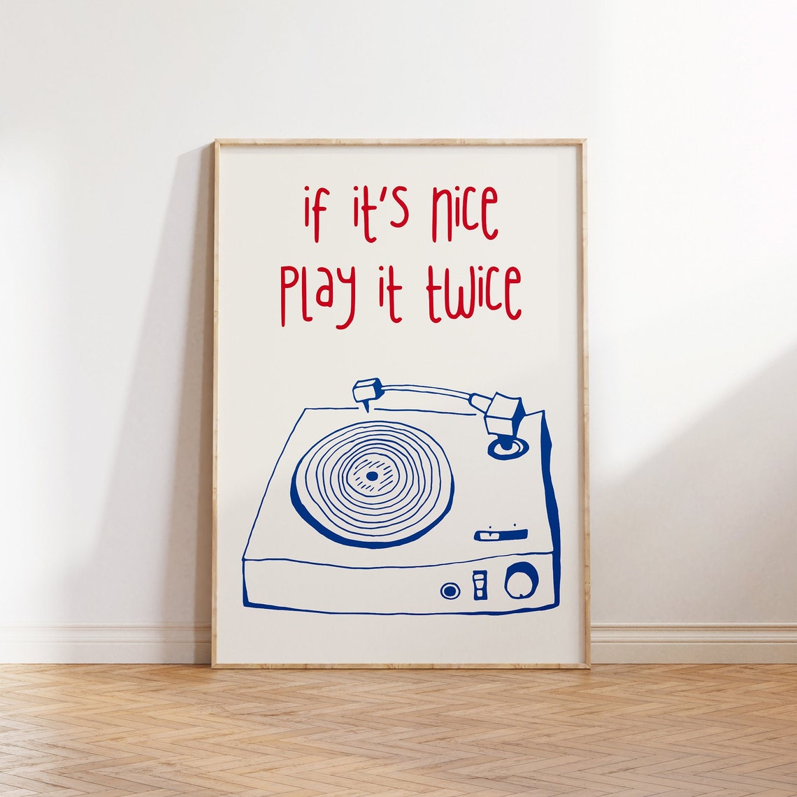 If It Is Nice Play It Twice Retro Turntable Record Player Poster - Image 2