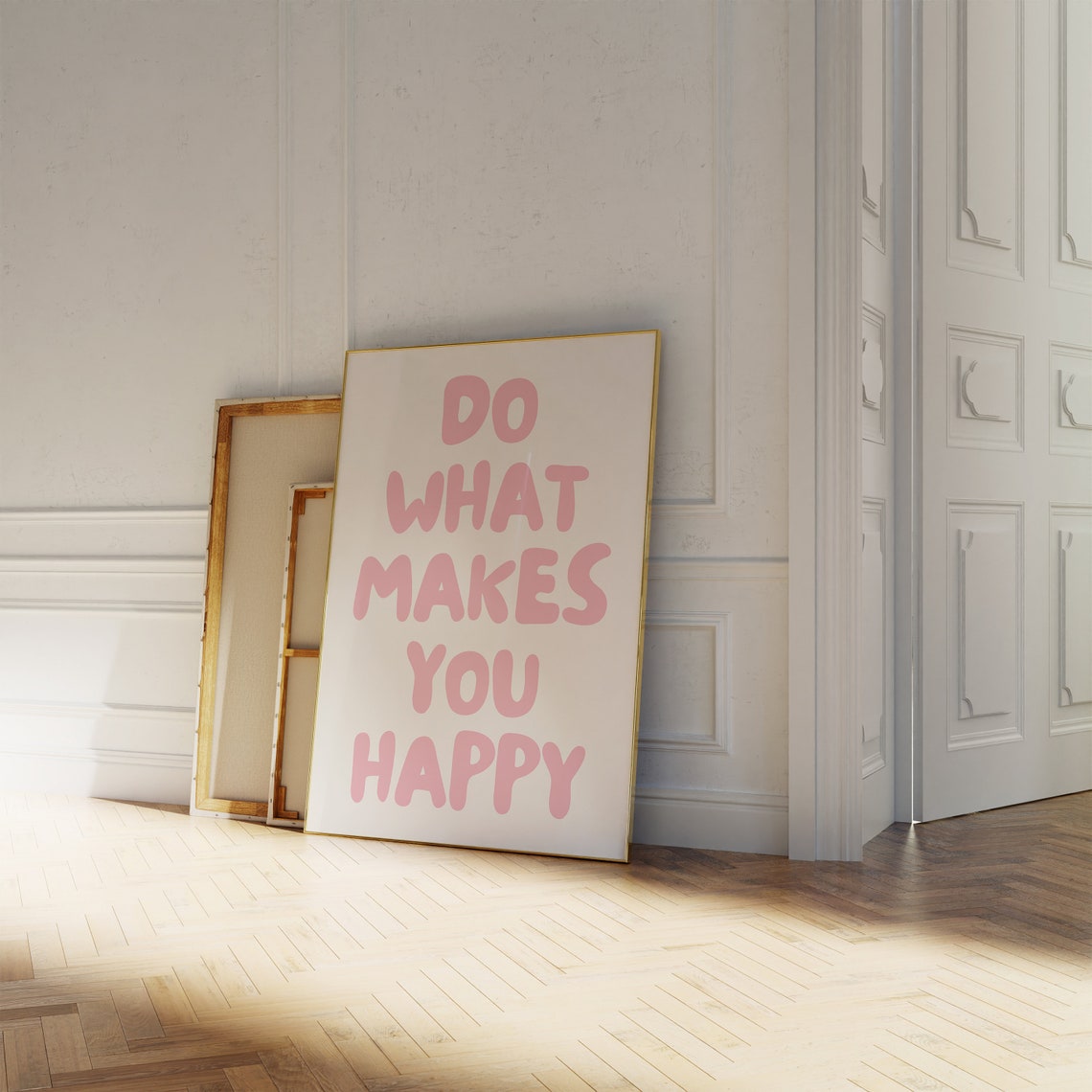 Do What Makes You Happy Pink Bubble Letter Affirmation Poster - Image 3