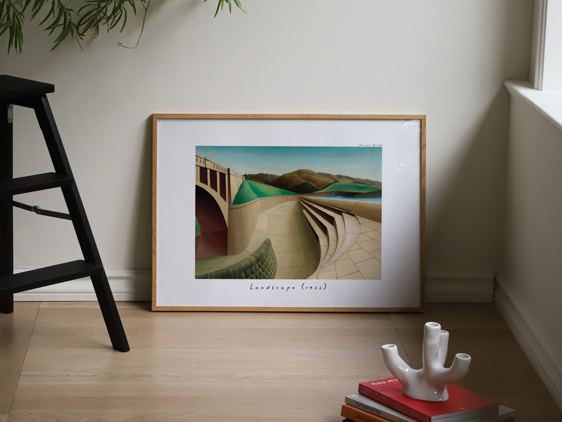 Ashokan Dam Spillway 1920 Modernist Landscape Painting Poster - Image 3