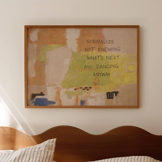 Abstract Rothko Inspired Oil Painting Poster Minimal Expressionist Typography Wall Art Hand Drawn Horizontal Motivational Quote Print