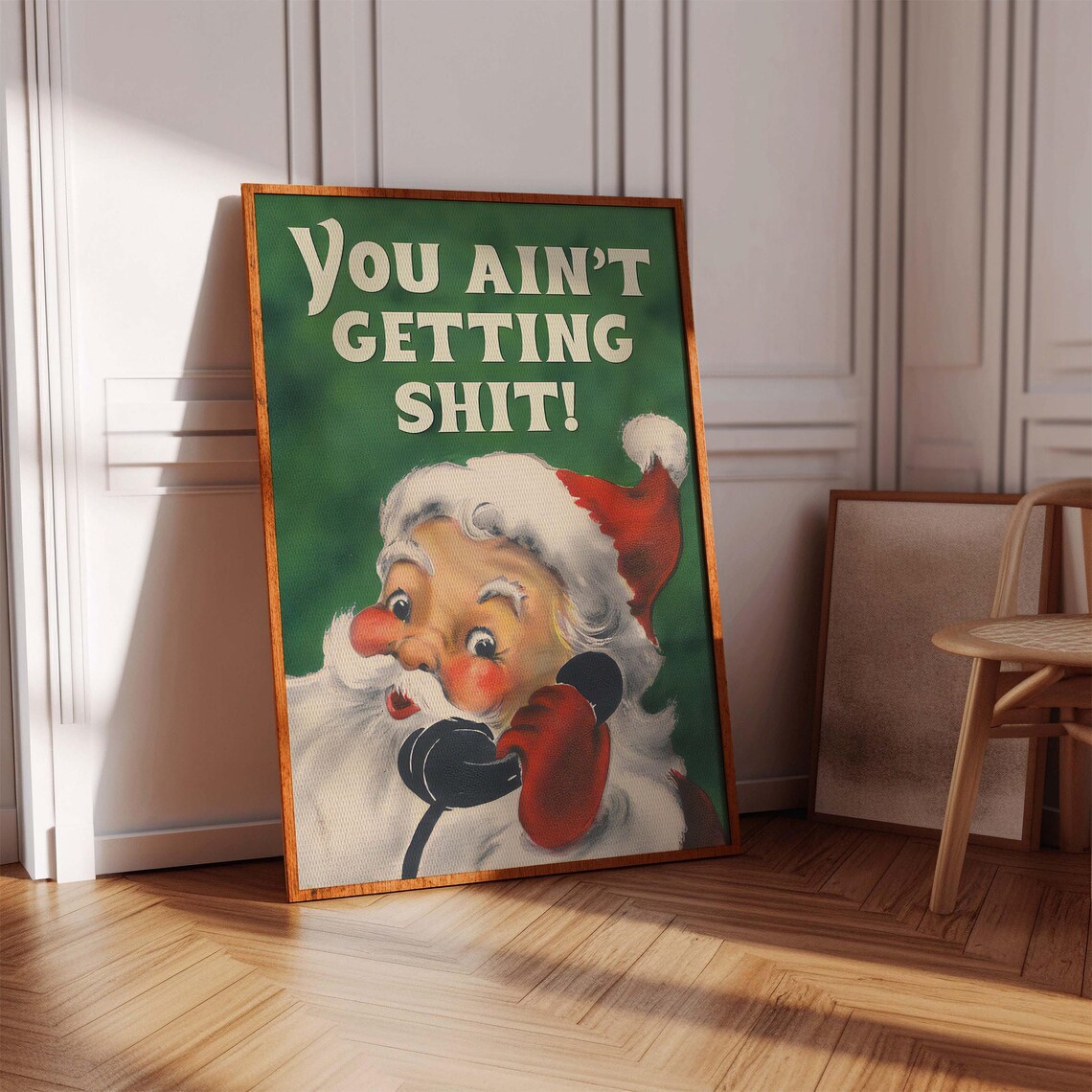 Funny Christmas Santa Quote Vintage Retro Holiday Humor Wall Poster - Image 7