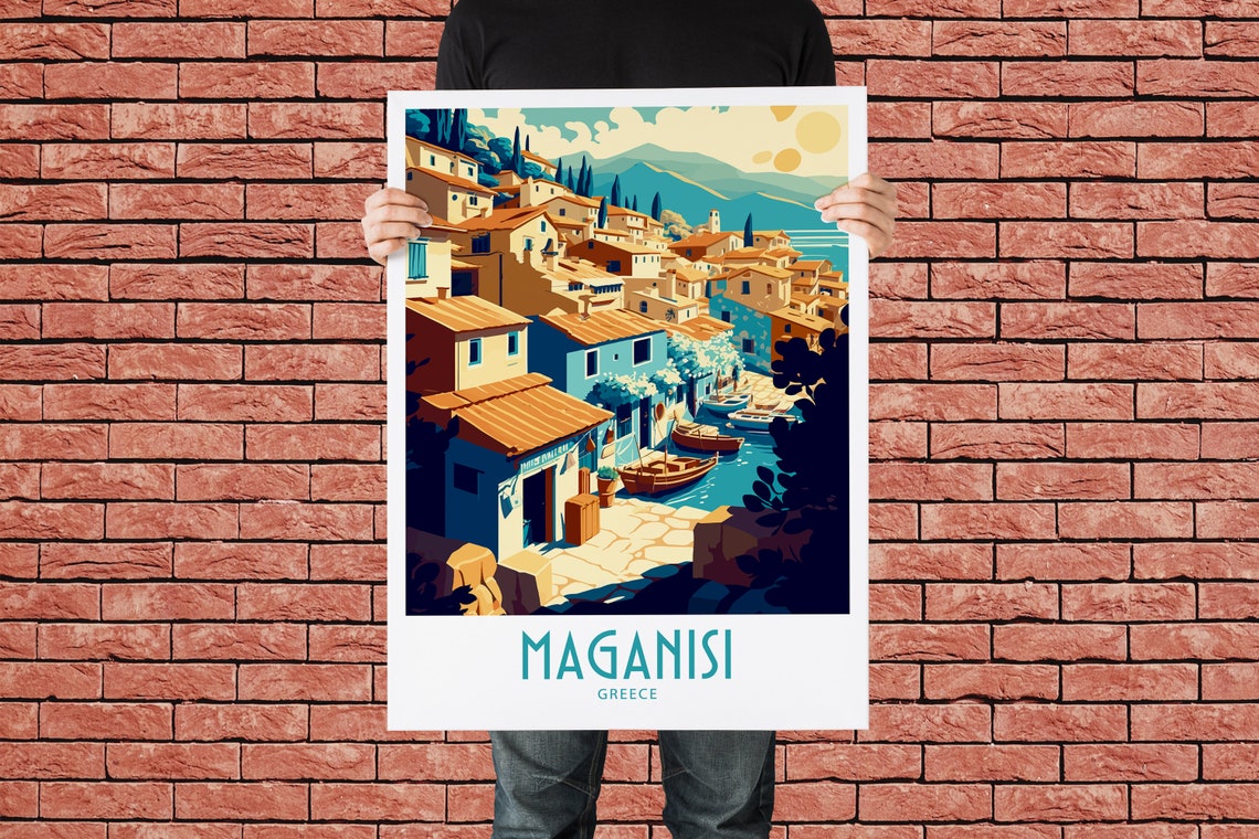 Meganisi Travel Print Wall Art Meganisi Greece Wall Hanging Home Decoration Meganisi Greece Gift Art Lovers Meganisi Greece Decor Meganisi - Image 2