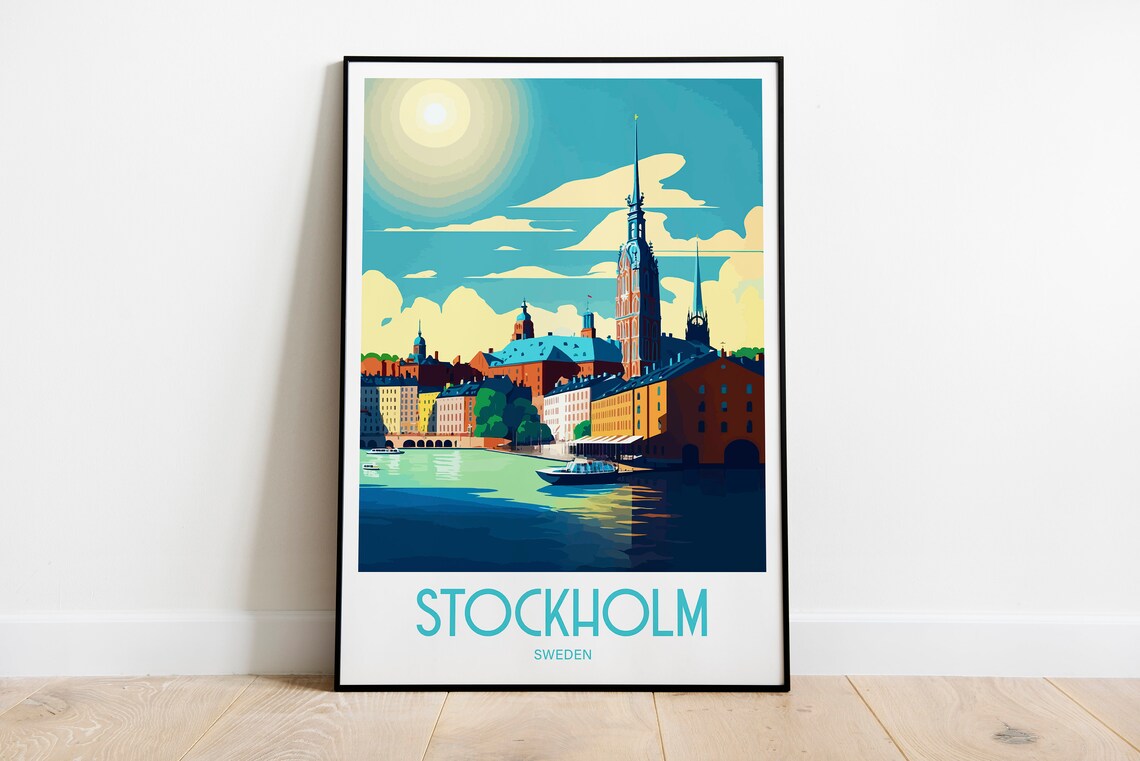Stockholm Travel Poster, Sweden Wall Decor