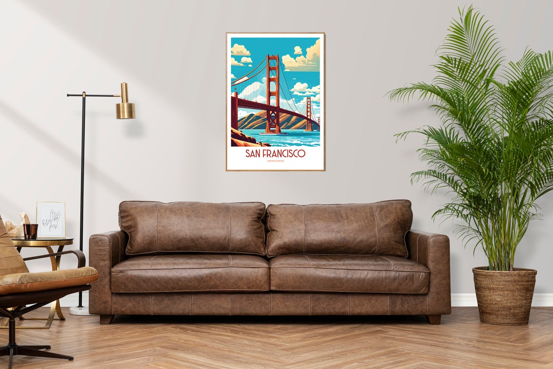 Golden Gate Bridge Travel Print San Francisco Travel Art San Francisco Travel Print Usa Travel Poster Golden Gate Bridge Landmark - Image 3