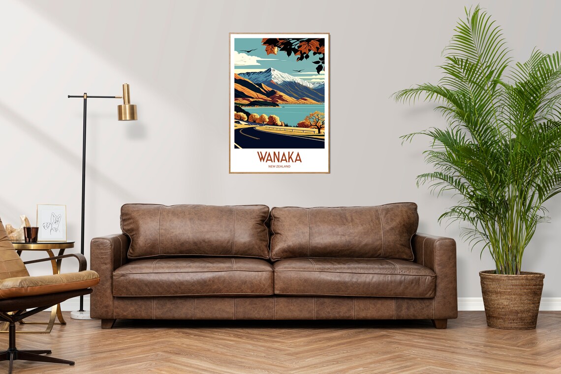 Wanaka New Zealand Travel Poster, Scenic Place Print - Image 2