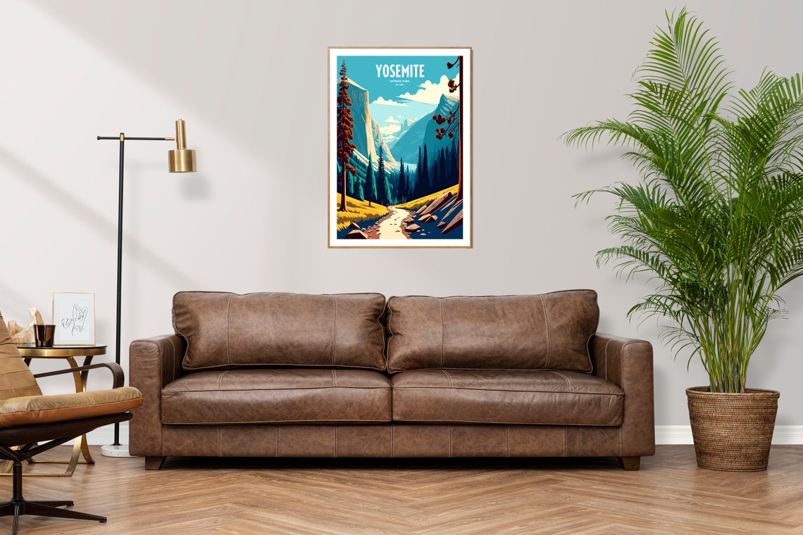 Yosemite National Park Travel Print National Park Travel Art Yosemite Travel Print Usa National Park Yosemite Travel Poster - Image 3