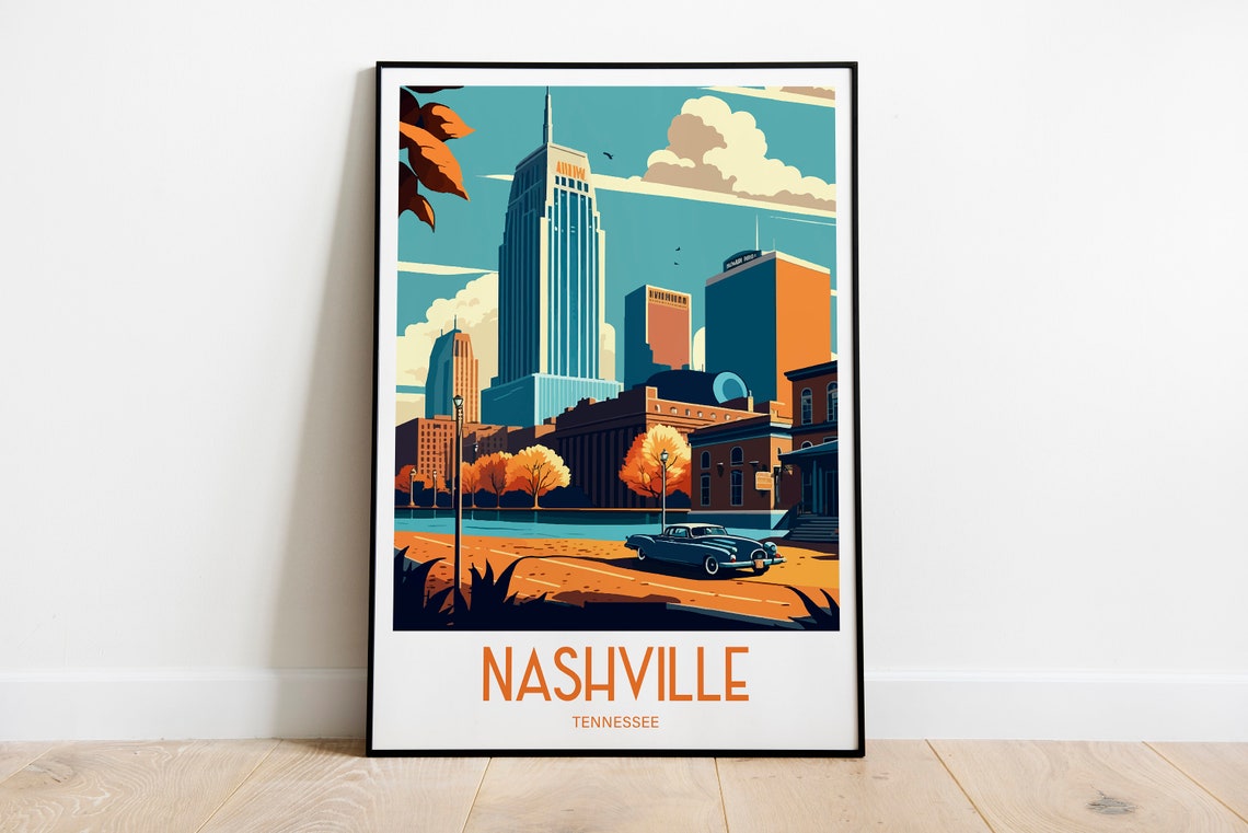 Nashville Tennessee Travel Poster For Nashville Birthday Gift For Travel Print Lovers Tennessee Travel Poster For Birthday Gift Nashville