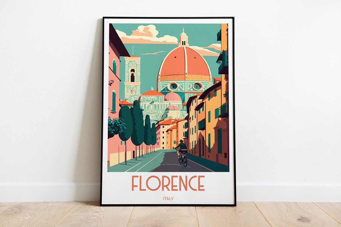 Florence Italy Travel Poster, Travel Print Lovers Gift