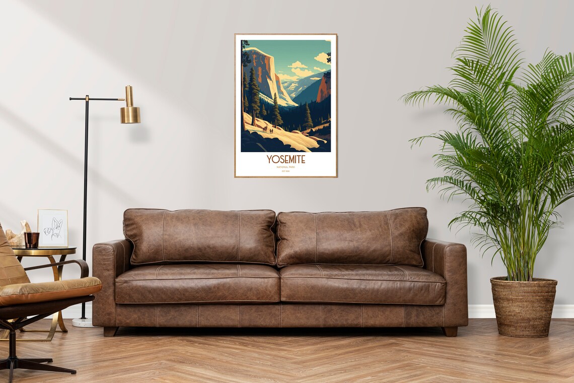 Yosemite National Park El Capitan Poster Granite Cliff Vintage Mountain Art - Image 3