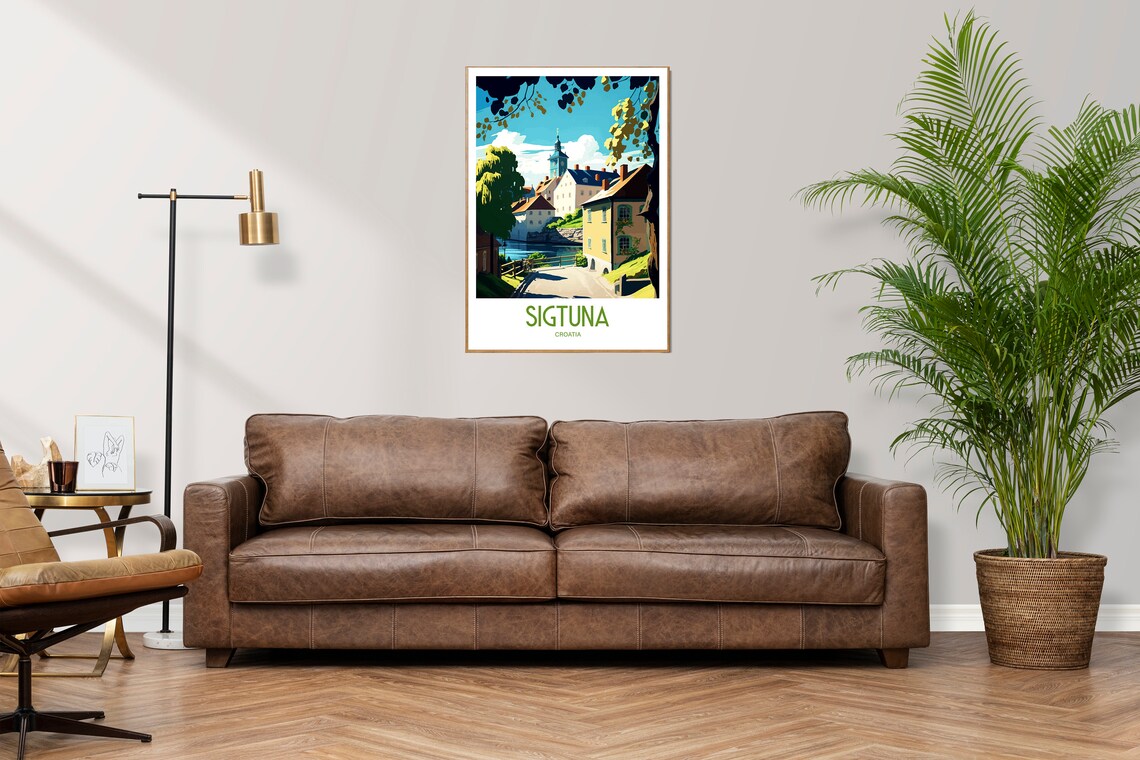 Sigtuna Croatia Riverside Old Town Vintage Travel Poster Art - Image 3