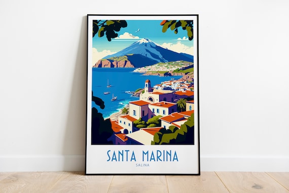 Santa Marina Travel Poster, Holiday Home Decoration