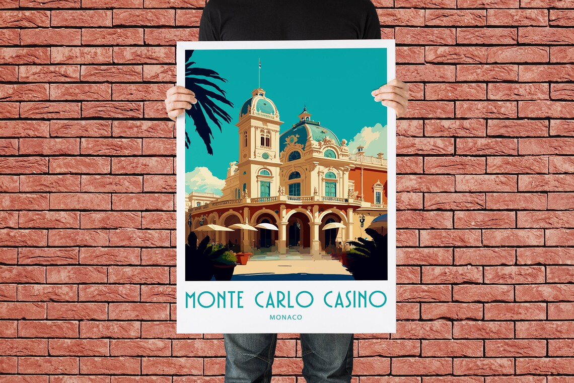 Monte Carlo Casino Travel Print Wall Art Monte Carlo Poster Monte Carlo Casino Wall Hanging Home Decoration Monte Carlo Gift Art Lover Print - Image 2