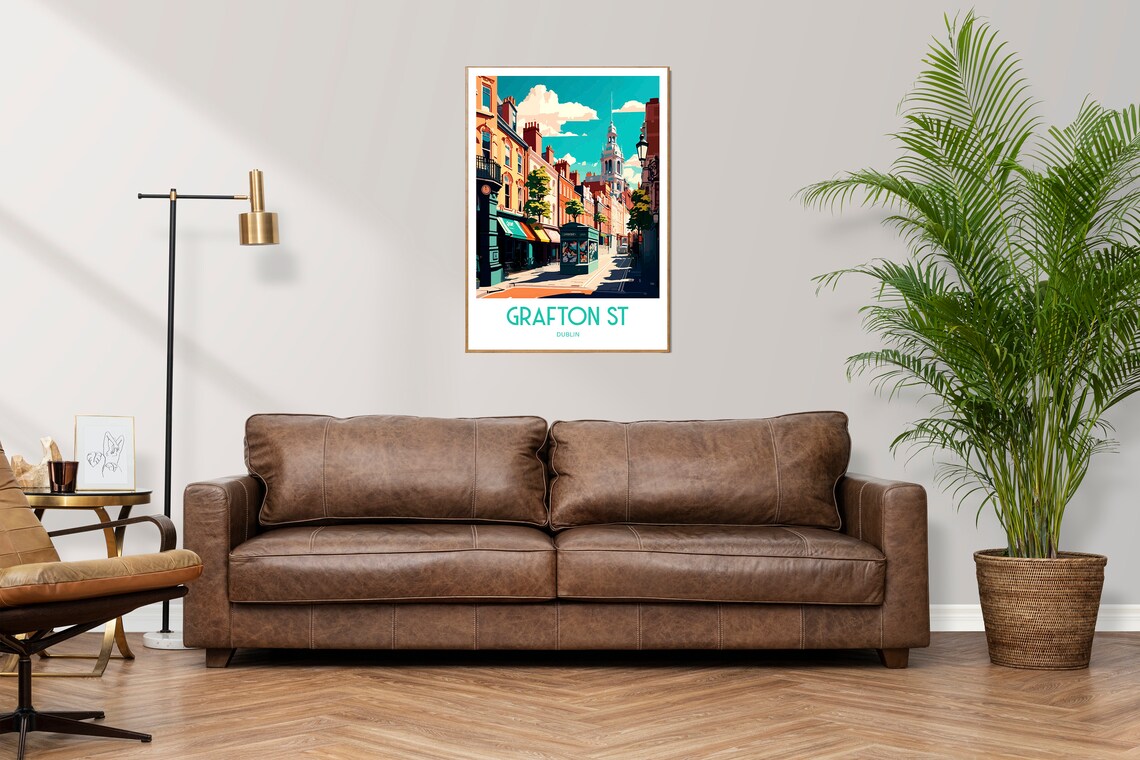 Grafton Street Dublin Georgian Shopping Street Vintage Travel Poster - Image 3
