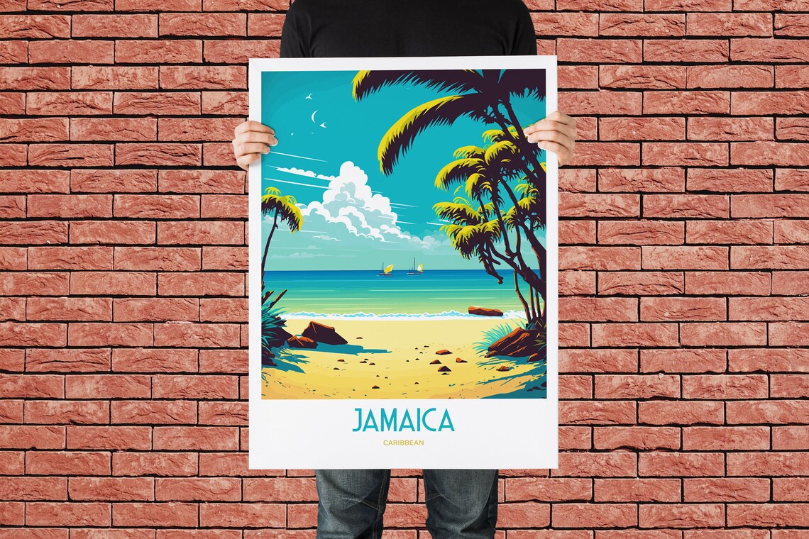 Jamaica Island Travel Poster, Caribbean Travel Art - Image 2