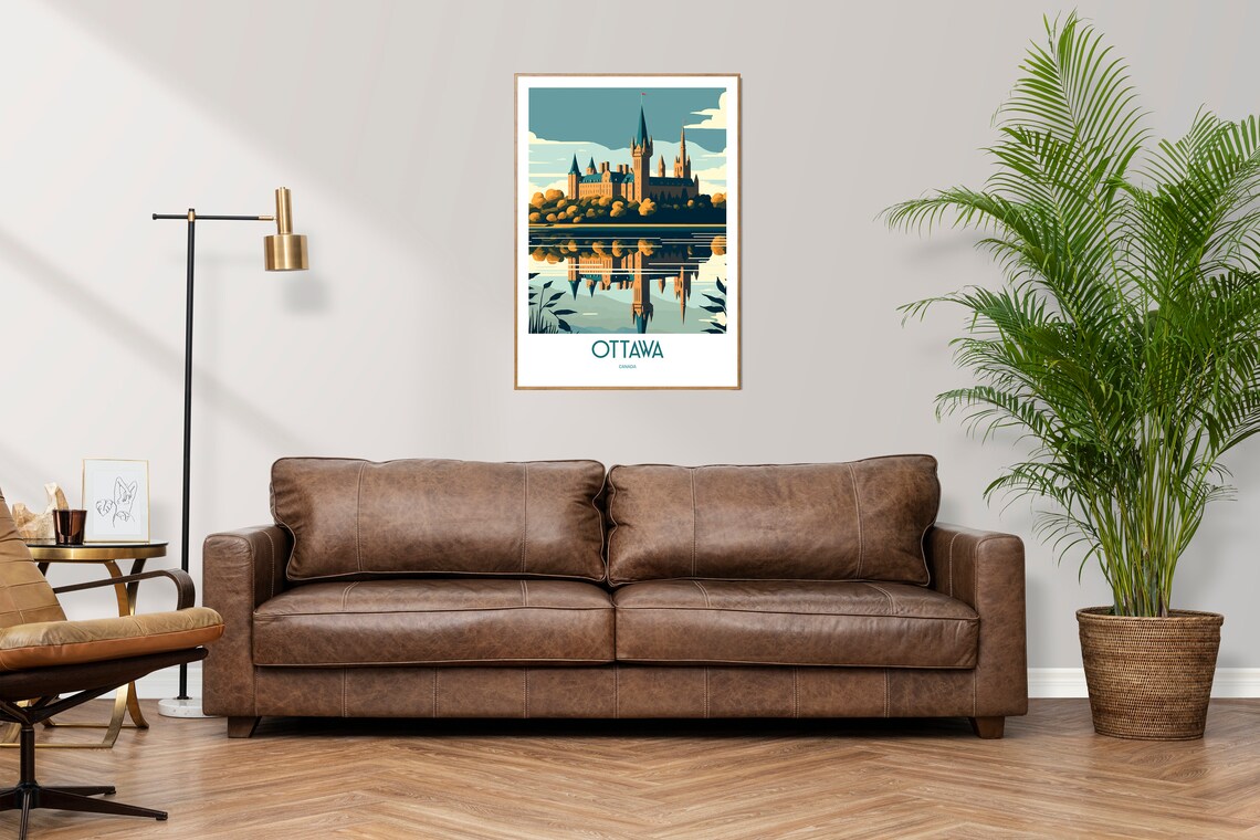 Ottawa Canada Parliament Towers Mirror Lake Vintage Travel Poster Art - Image 3