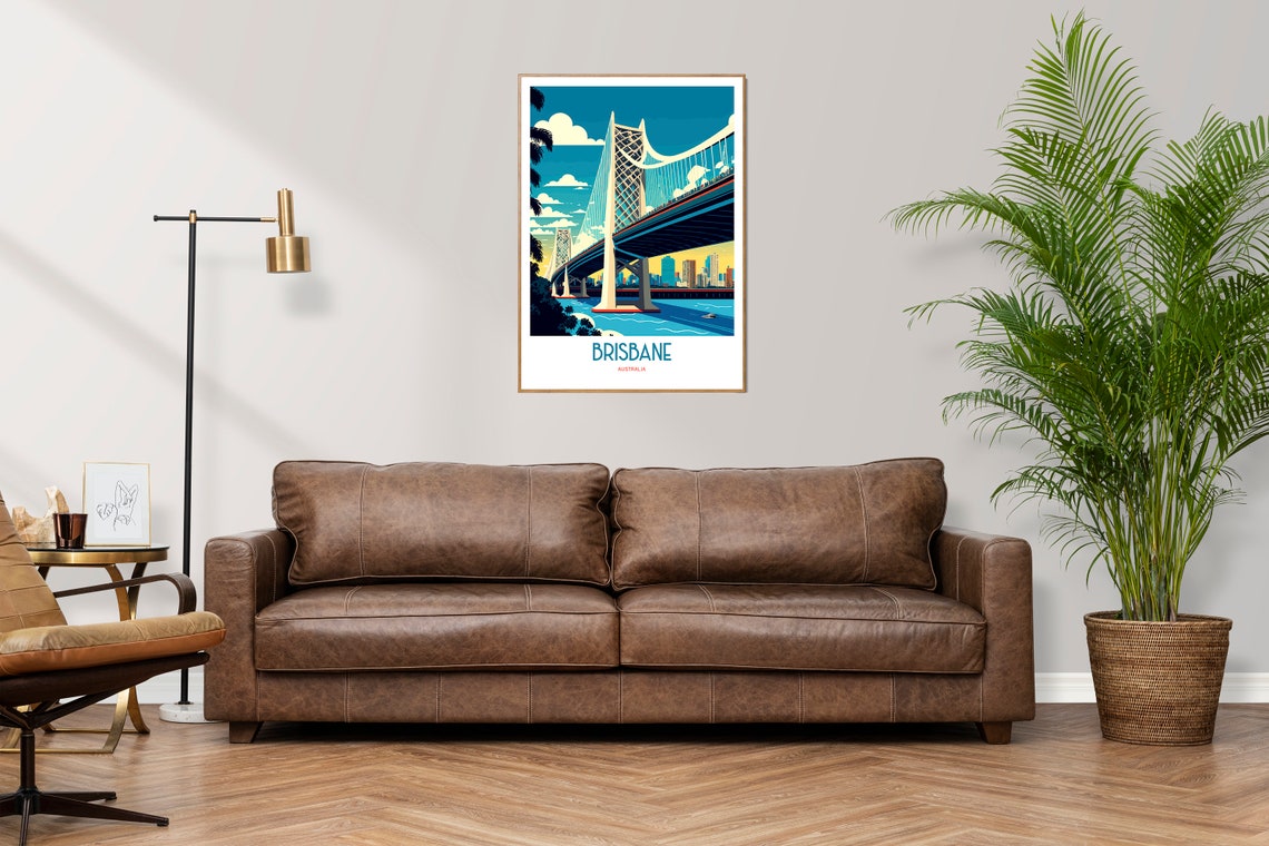 Brisbane Australia Travel Print Story Bridge Travel Art Brisbane Art Travel Print Brisbane City Brisbane Bridge Travel Poster - Image 3