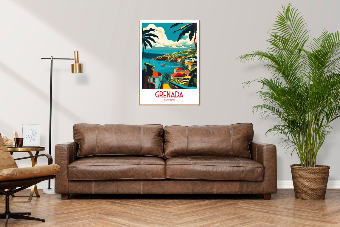 Grenada Travel Print, Caribbean Landscape Art - Image 2
