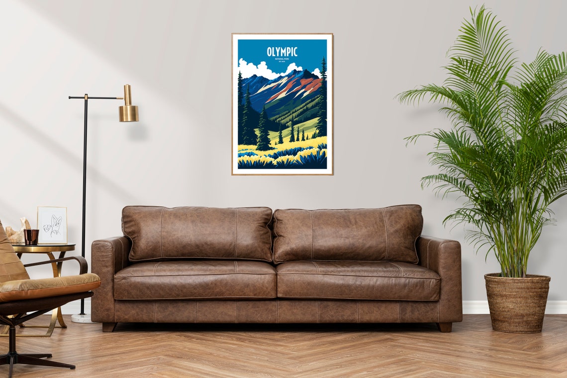 Olympic National Park Travel Print National Park Travel Art Olympic Travel Print Usa National Park Olympic Travel Poster - Image 3