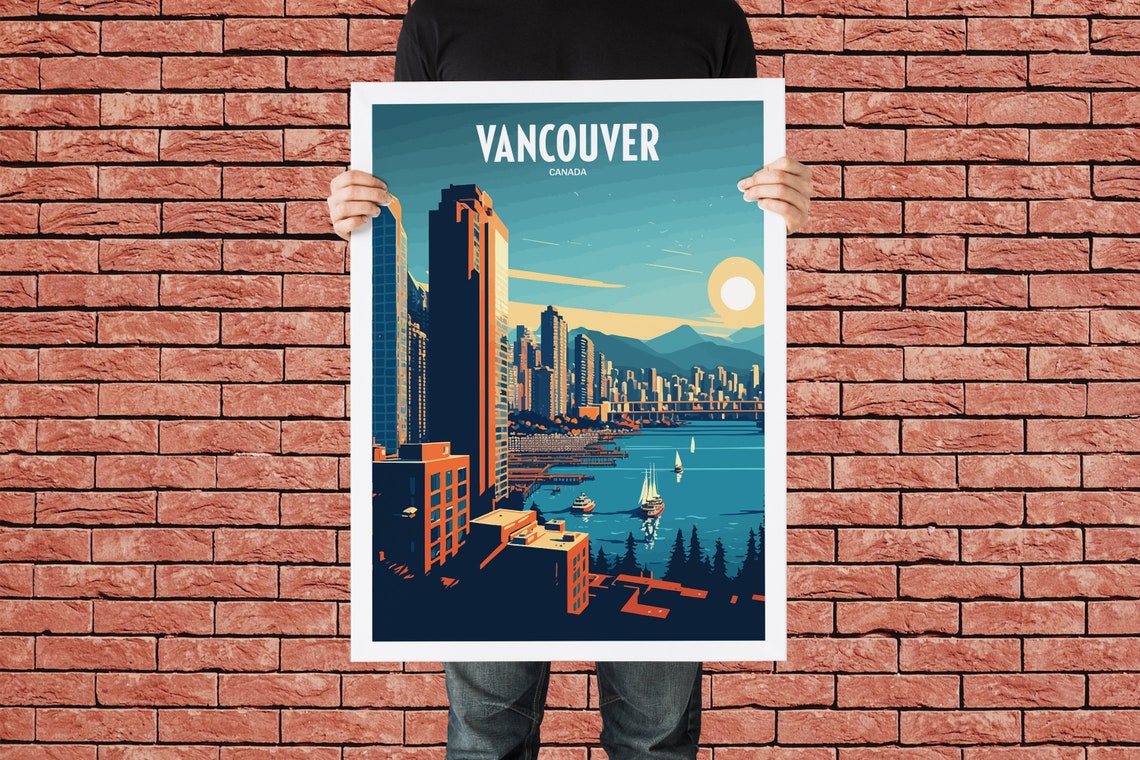 Vancouver Canada Travel Print Vancouver Travel Art Canada City Travel Print Vancouver Travel Print Sunrise City Travel Poster - Image 3