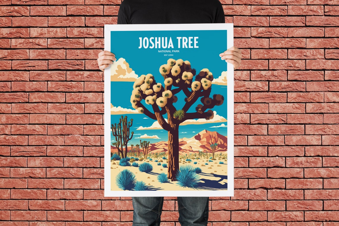 Joshua Tree National Park Travel Print National Park Travel Art Joshua Tree Travel Print Usa National Park Joshua Tree Travel Poster - Image 4
