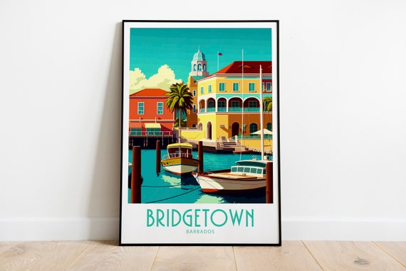 Barbados Caribbean Travel Print Bridgetown Barbados Poster Art Decor Landscape Art Barbados Caribbean Wall Art For Barbados Gift Wall Art