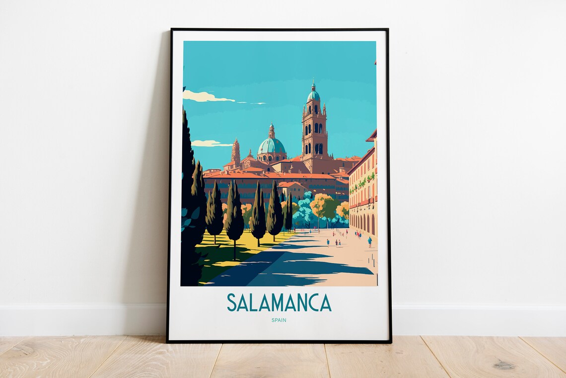 Salamanca Spain Travel Poster, City Travel Art