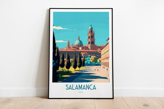 Salamanca Spain Travel Poster, City Travel Art