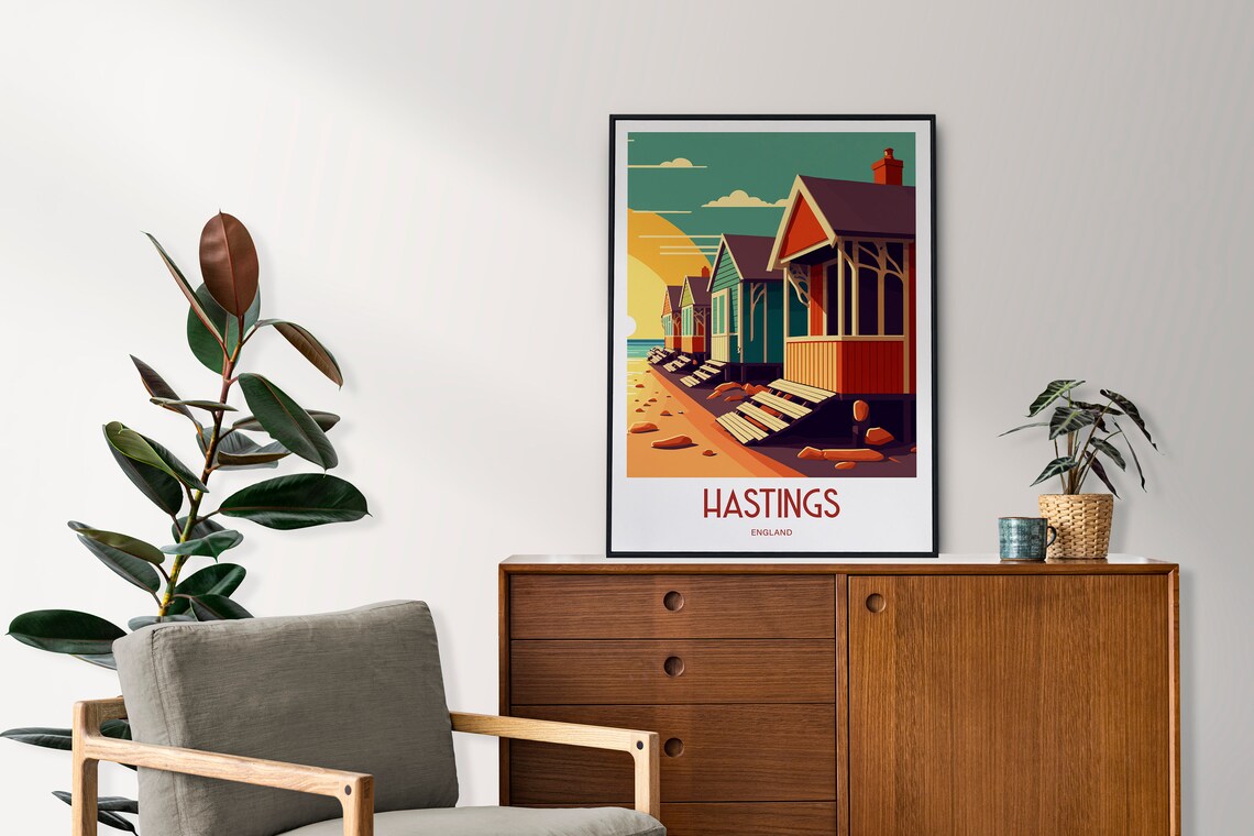 Hastings Seaside Hastings Print East Sussex Hastings Poster Hastings Wall Art Pier Hastings Photo Hastings Pier Beach Huts - Image 2