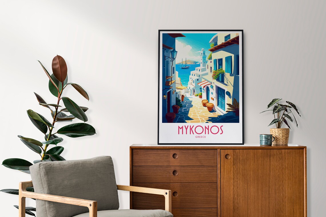 Mykonos Greece Gift For Art Lovers Travel Poster - Image 4