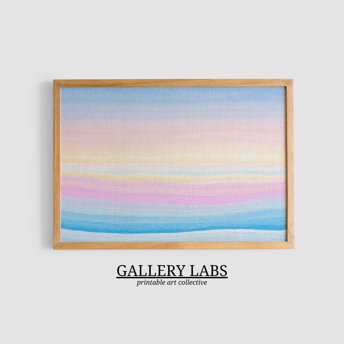Pastel Ocean Sunset Stripes Blue Pink Waves Seascape Travel Poster - Image 3