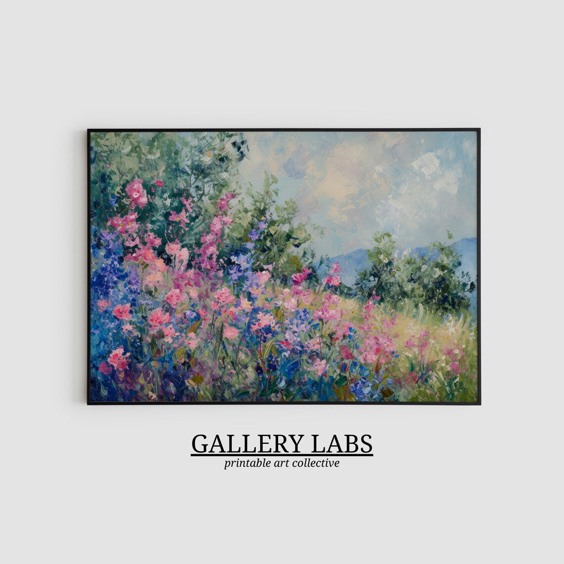 Spring Meadow Floral Art Print, Vintage Farmhouse Decor - Image 2